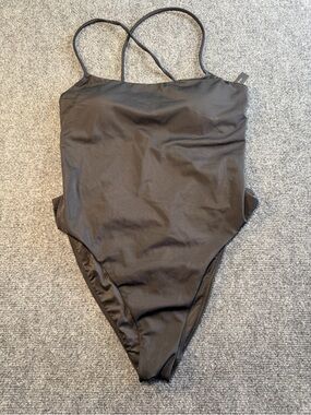 New Victoria's Secret Swimsuit Women's Large Lace Up Back Black One Piece Padded